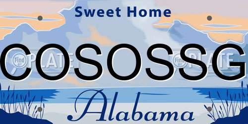 COSOSSG Alabama License Plate
