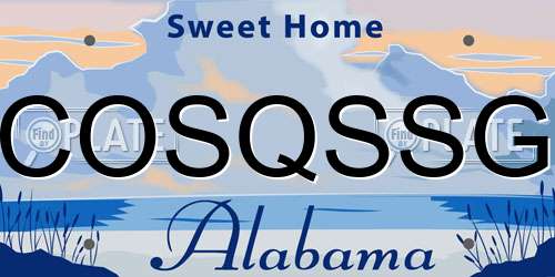COSQSSG Alabama License Plate