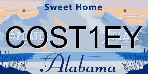 COST1EY Alabama License Plate