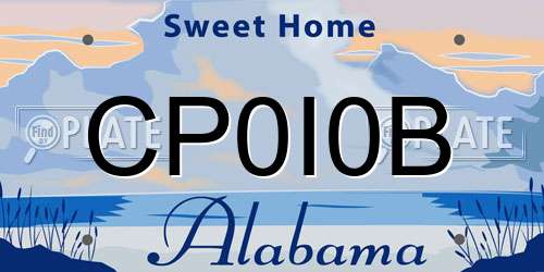 CP0I0B Alabama License Plate