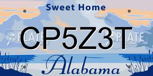 CP5Z3T Alabama License Plate