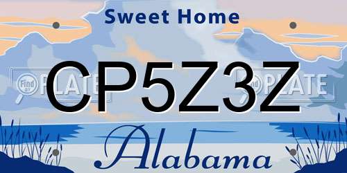 CP5Z3Z Alabama License Plate