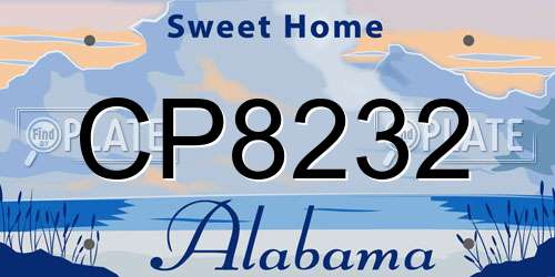 CP8232 Alabama License Plate