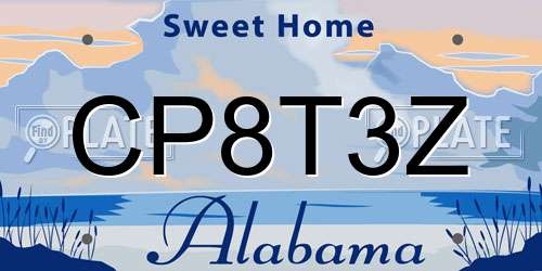 CP8T3Z Alabama License Plate