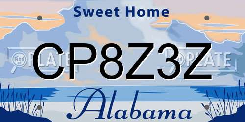 CP8Z3Z Alabama License Plate