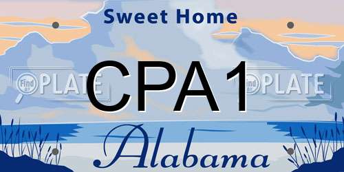 CPA1 Alabama License Plate