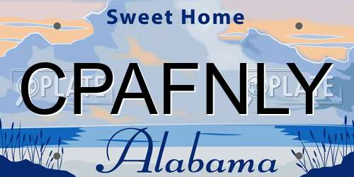 CPAFNLY Alabama License Plate
