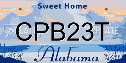 CPB23T Alabama License Plate