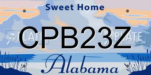 CPB23Z Alabama License Plate