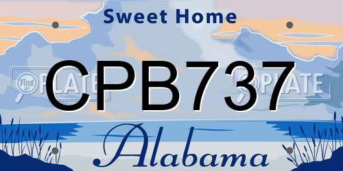 CPB737 Alabama License Plate