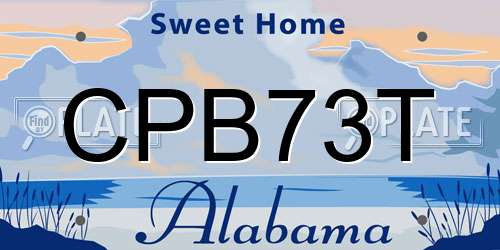 CPB73T Alabama License Plate