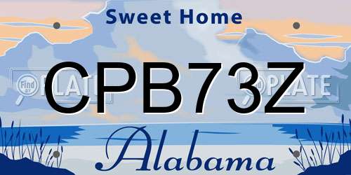 CPB73Z Alabama License Plate