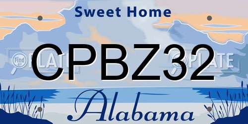 CPBZ32 Alabama License Plate