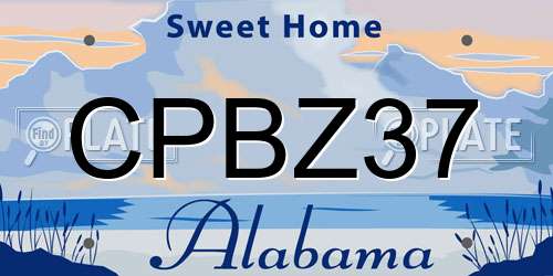 CPBZ37 Alabama License Plate
