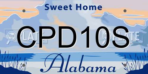 CPD10S Alabama License Plate