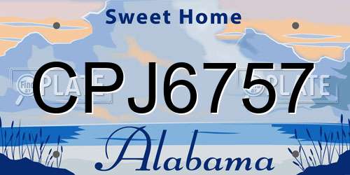 CPJ6757 Alabama License Plate