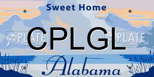 CPLGL Alabama License Plate