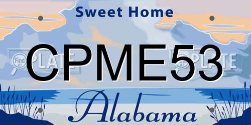 CPME53 Alabama License Plate