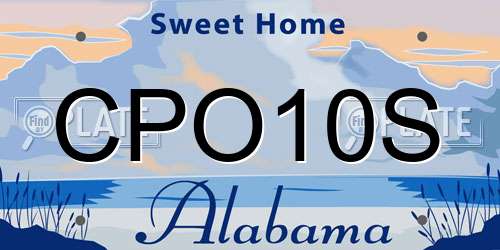 CPO10S Alabama License Plate