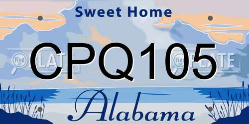 CPQ105 Alabama License Plate
