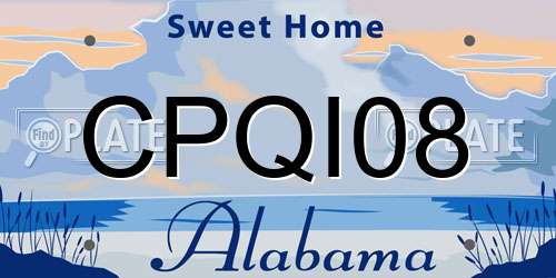 CPQI08 Alabama License Plate