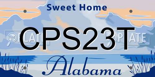 CPS23T Alabama License Plate