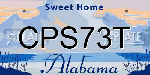 CPS73T Alabama License Plate