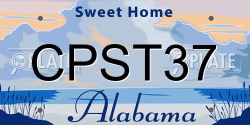CPST37 Alabama License Plate