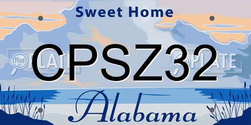 CPSZ32 Alabama License Plate