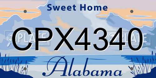 CPX4340 Alabama License Plate