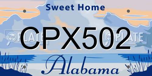CPX502 Alabama License Plate