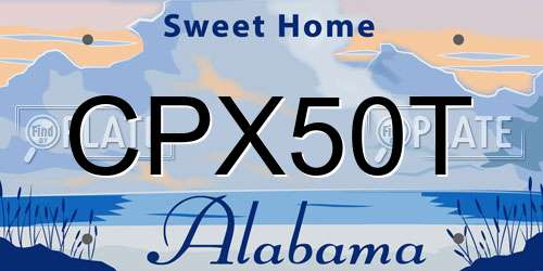 CPX50T Alabama License Plate