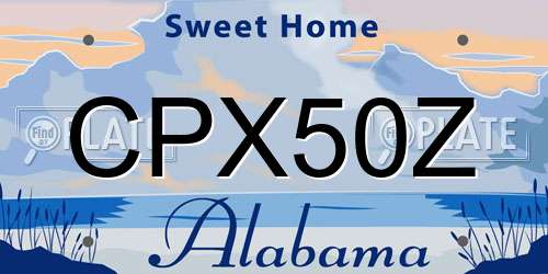 CPX50Z Alabama License Plate