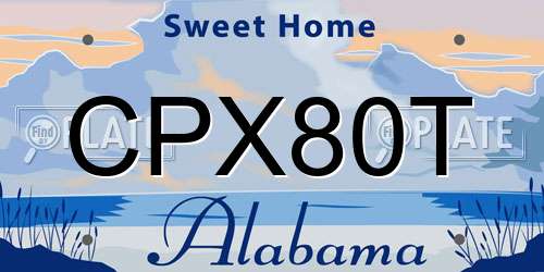 CPX80T Alabama License Plate