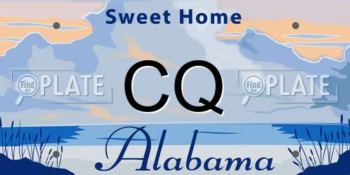 CQ Alabama License Plate