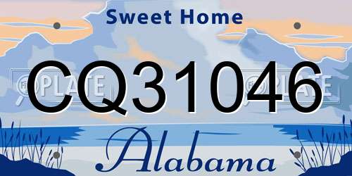 CQ31046 Alabama License Plate