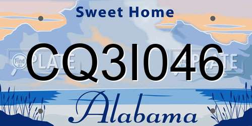 CQ3I046 Alabama License Plate