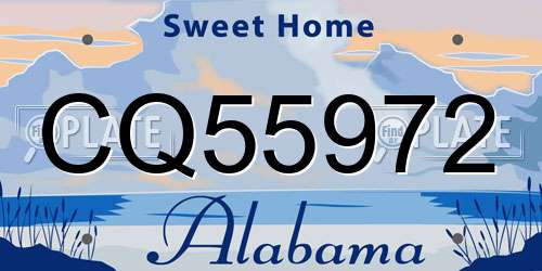 CQ55972 Alabama License Plate
