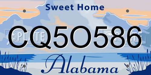 CQ5O586 Alabama License Plate