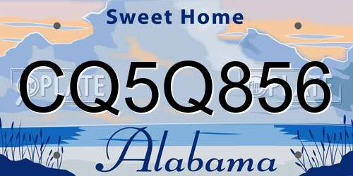 CQ5Q856 Alabama License Plate