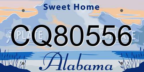 CQ80556 Alabama License Plate