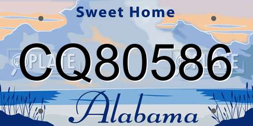 CQ80586 Alabama License Plate