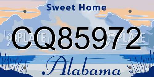 CQ85972 Alabama License Plate