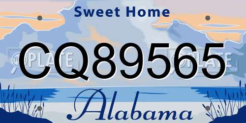 CQ89565 Alabama License Plate