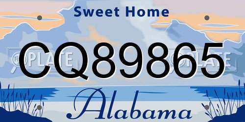 CQ89865 Alabama License Plate