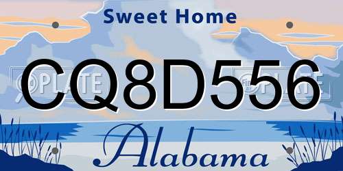 CQ8D556 Alabama License Plate