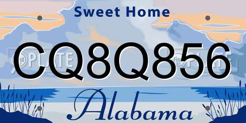 CQ8Q856 Alabama License Plate