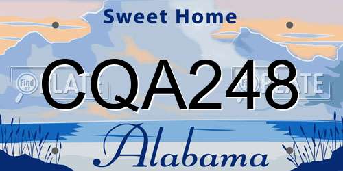 CQA248 Alabama License Plate
