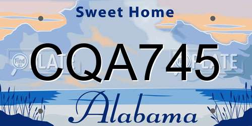 CQA745 Alabama License Plate