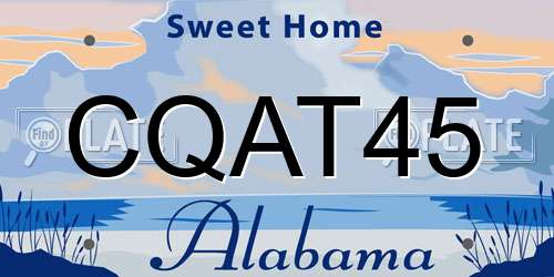 CQAT45 Alabama License Plate